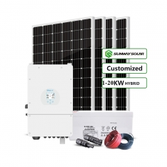 Home 10kw 10000W Hybrid PV Solar Panel System Set